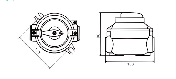 Outline Dimensions Of Explosion Proof Lighting Switch SW-A Series