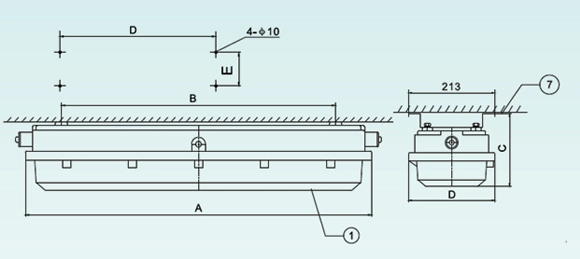 Mounting of Explosion Proof Fluorescent Light SLe Series