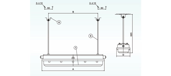 Mounting of Explosion Proof Fluorescent Light SLe Series